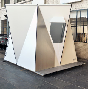 Fold Flat Shelters, Adrian Lippmann, form-al, Dibond, Alucobond, Hylite, Photos via Design Boom 