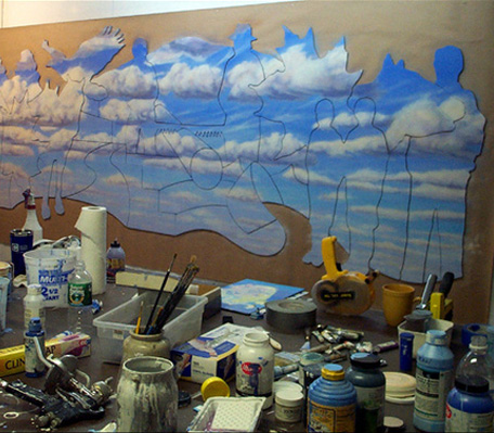 Frank Gregory, Dibond Art Mural, Manchester New Hampshire Youth Development Center, Now & Then & Now & When