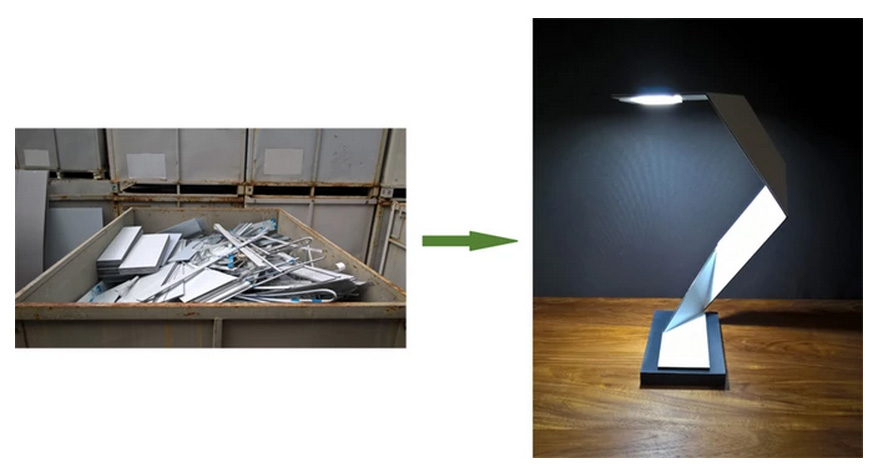 UpcyLamps, UpcyDesigns, Michaela and Axel Kresse, Dibond Scrap Material Lighting