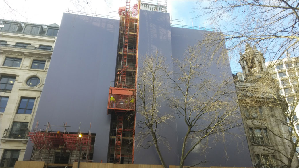 Embrace Building Wraps, London, Dibond Hoarding Installation