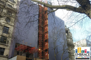 Embrace Building Wraps, London, Dibond Hoarding Installation
