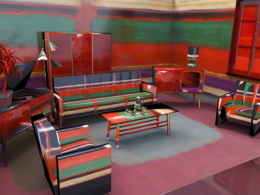 Jon Rafmann, Rothko 1960s Living Room, Archival Pigment Print Mounted on Dibond