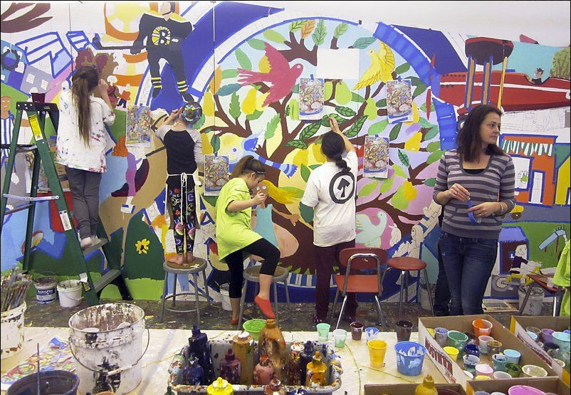Riverside Elementary School, David Fichter, Danvers, Massachusetts, Dibond Painting Mural, Salem News