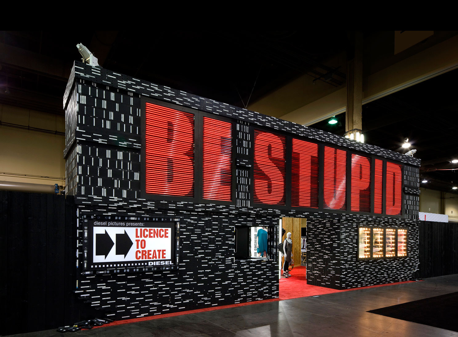 Diesel, Be Stupid, Tradeshow, Display, Gilbert Displays, Las Vegas, 3A Composites, graphic display USA, 1