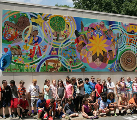 smith school mural, weivan g smith elementary school, mural, david fichter, danvers, massachussetts, dibond