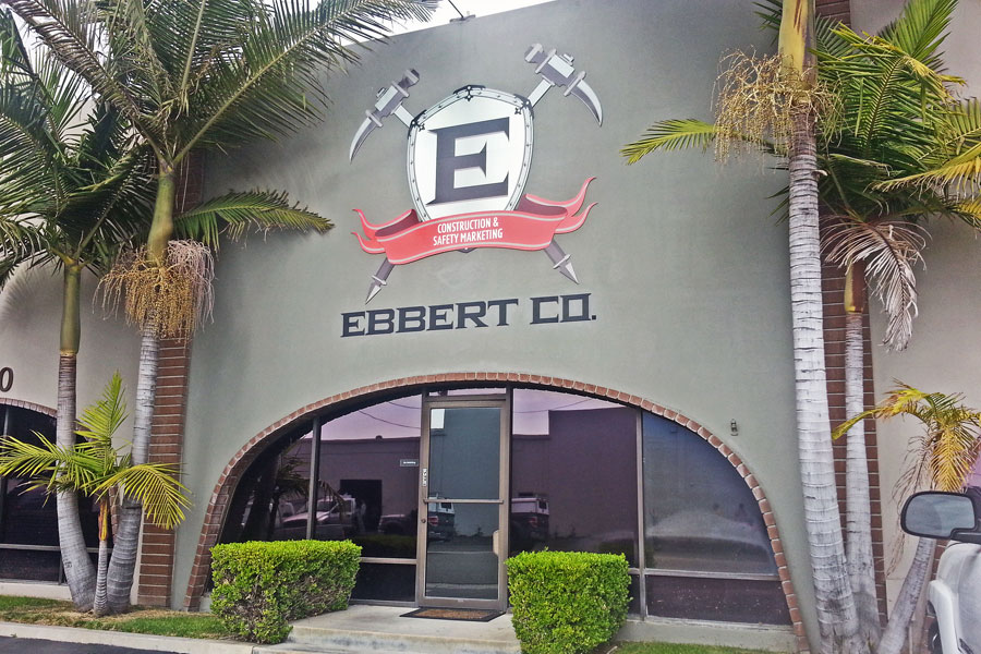 Ebbert, construction, company, sign, printed, on, Dibond