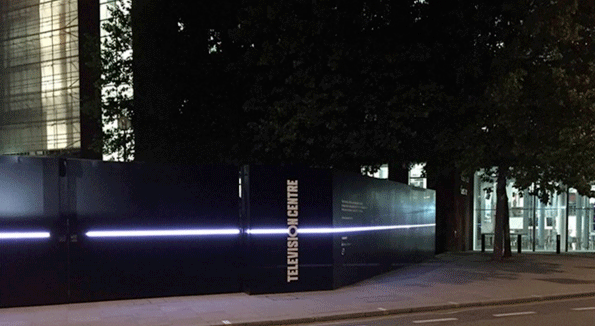 bbc television center, building wrap, Service Graphics, Dibond