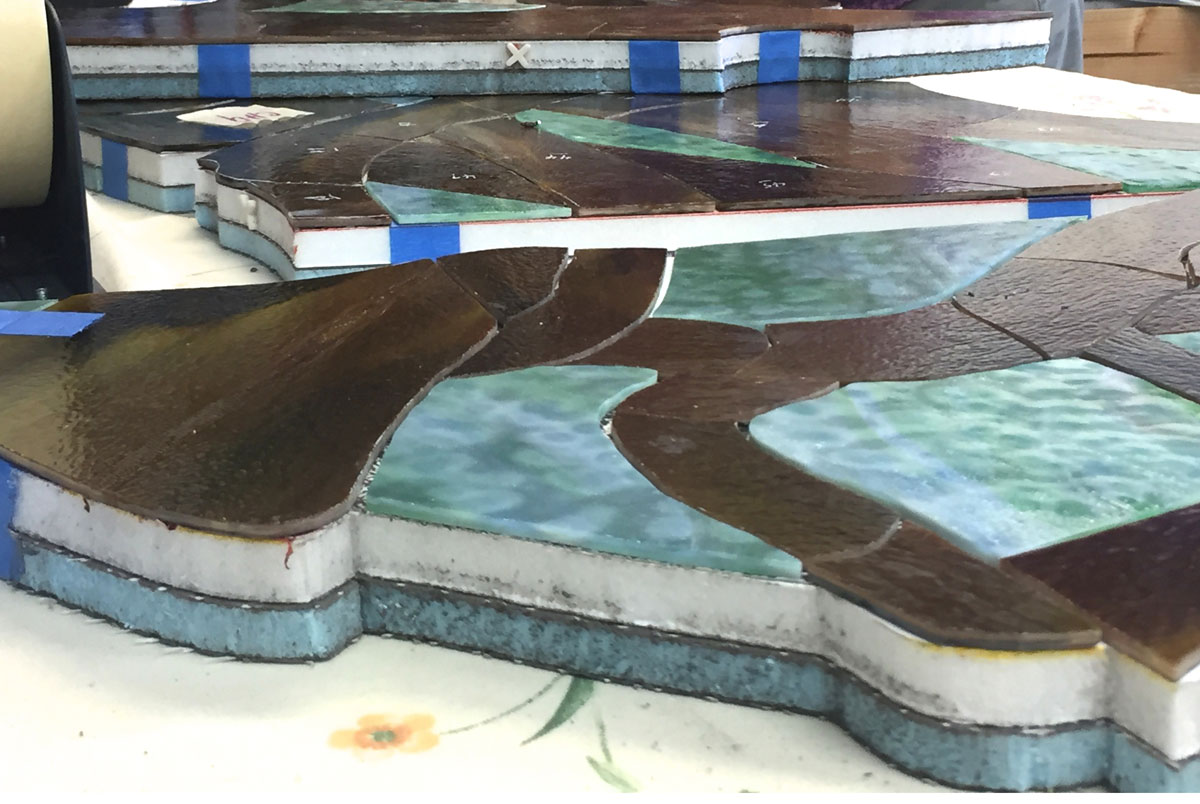 Stained Glass Mural, by Calley ONeill, Waimea, Hawaii, Gatorfoam Graphic Display Board, Photography by Kealoha J Gardener