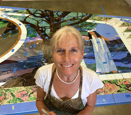 Stained Glass Mural, by Calley ONeill, Waimea, Hawaii, Gatorfoam Graphic Display Board, Photography by Kealoha J Gardener
