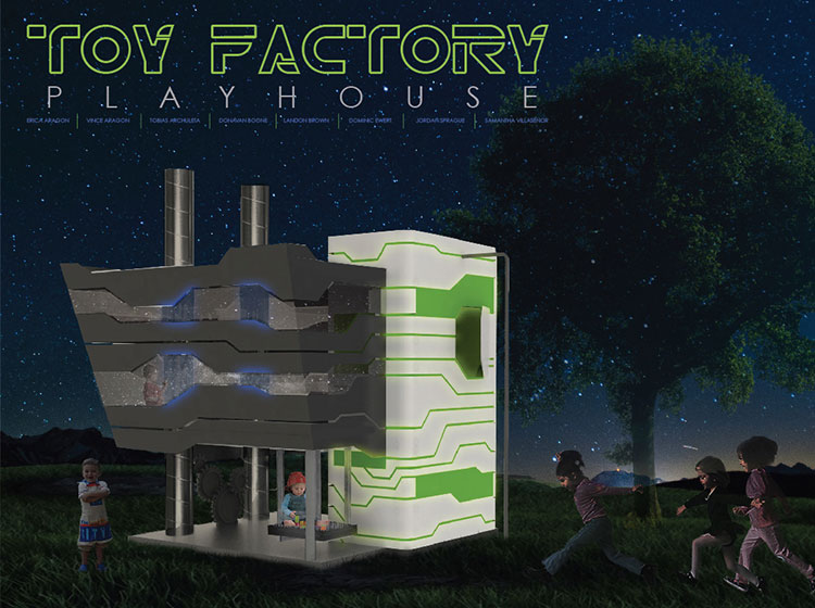Toy Factory, Parade of Playhouses, New Mexico Appleseed, University of New Mexico School of Architecture and Planning, Dibond