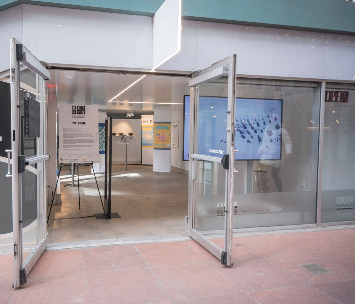 UC Denver College Architecture Planning Design Build, Next Stage Collaborative Gallery DPAC, Dibond Ceiling, Photography Jesse Kuroiwa