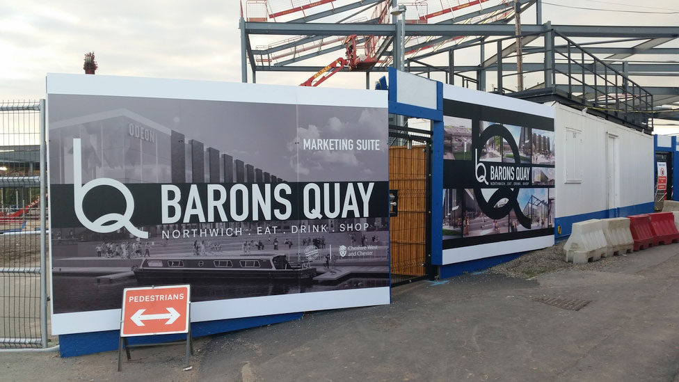 Spiral Colour Hoarding Printing, Cheshire West Chester Council, Dibond Aluminum Composite