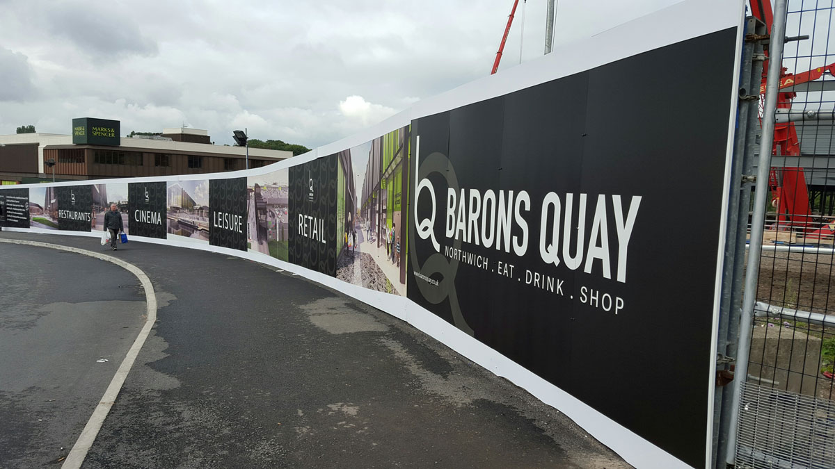 Spiral Colour Hoarding Printing, Cheshire West Chester Council, Dibond Aluminum Composite