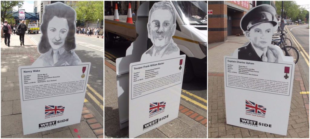 Walk Of Heroes, Armed Forces Day 2015, The Color Company, Birmingham, Westside Business Improvement District, Dibond, Broad Street Displays