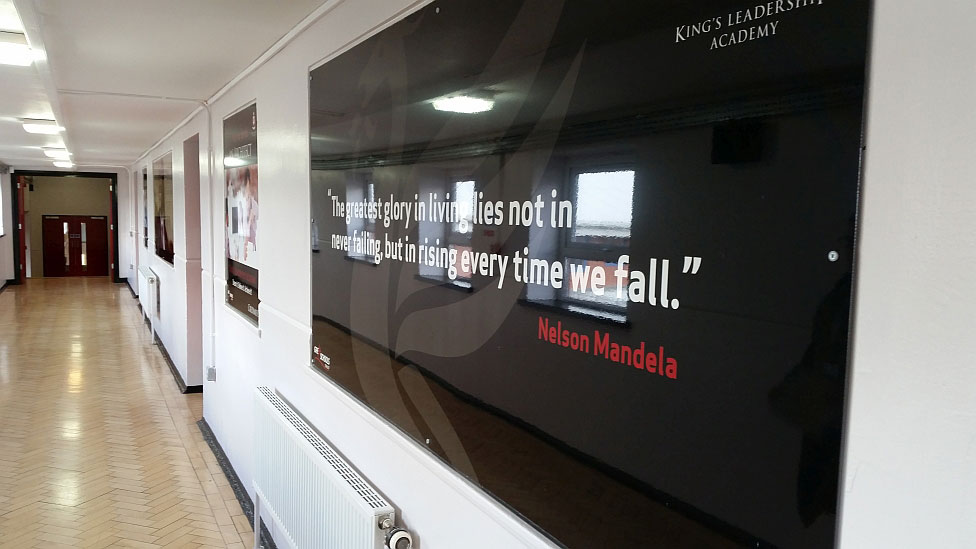 Spiral Colour Print, Parker Design, Kings Leadership Academy, Warrington, England, Dibond Interior Signage