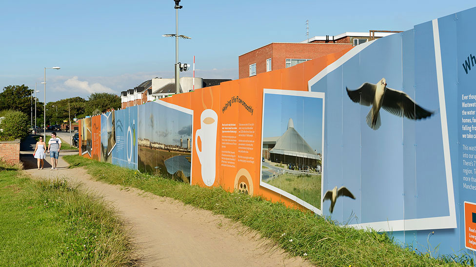 Parker Design UK, United Utilities, Crosby Beach, Dibond Aluminum Composite, Hoarding Signage