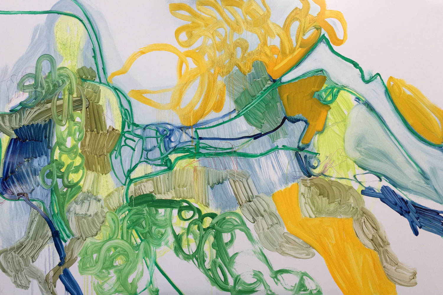 Nadja Gabriela Plein, Swiss Abstract Artist, London, Oil On Panel, Dibond, Aluminum Composite