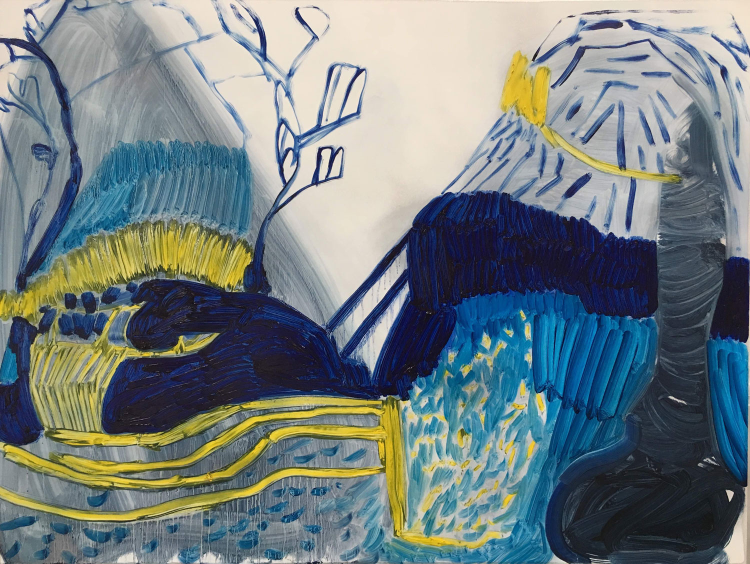 Nadja Gabriela Plein, Swiss Abstract Artist, London, Oil On Panel, Dibond, Aluminum Composite