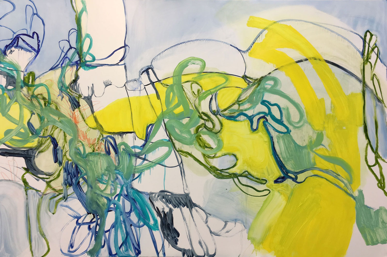 Nadja Gabriela Plein, Swiss Abstract Artist, London, Oil On Panel, Dibond, Aluminum Composite