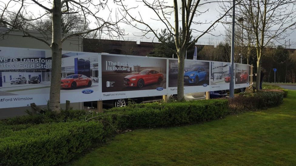 Spiral Colour, Trustford Wilmslow, Hoarding, Dibond ACM