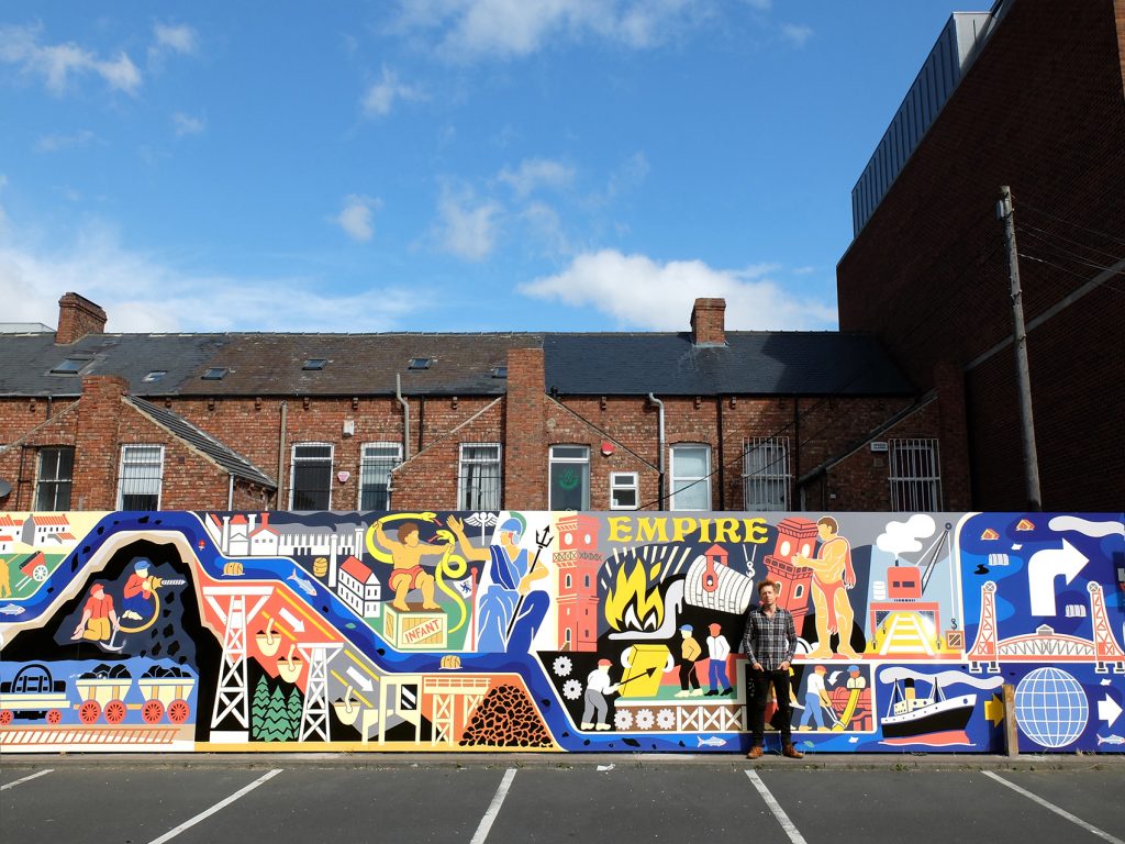 Ian Kirkpatrick Artist, Crossroads, Middlesbrough, England, Dibond Mural