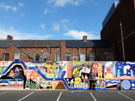 Ian Kirkpatrick Artist, Crossroads, Middlesbrough, England, Dibond Mural