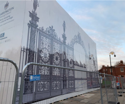 Wallace Print, Golden Gates, Warrington, Dibond Hoarding